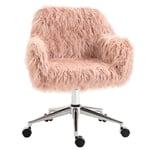 Rootz-toimistotuoli - Executive-tuoli - Kääntötuoli - Tietokonetuoli - Meikkituoli - Istuimen korkeuden säätö - Tekoturkisvaahto - Vaaleanpunainen/Hop