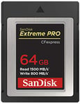 SanDisk Extreme PRO 64GB CF Express Card Type B, up to 1500MB/s, for RAW 4K video