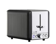 Homiu Cambridge 2 Slice Toaster, Stainless Steel Bagel and Bread Toaster with 6 Shade Settings, Reheat, and Defrost Functions, Automatic Pop Up 2 Slot Toaster, Wide Slot for Most Bread, 850W