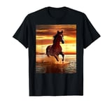 Wild Horse Galloping Through Surf T-Shirt