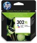 2x Original HP 302XL Colour Ink Cartridges For Deskjet 3630 Inkjet Printer