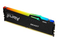 Kingston Fury Beast Rgb - Ddr5 - Modul - 8 Gb - Dimm 288-Pin - 6000 Mhz / Pc5-48000 - Cl30 - 1.4 V - Ej Buffrad - On-Die Ecc - Svart