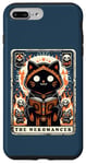 Coque pour iPhone 7 Plus/8 Plus The Nekomancer Carte de tarot humoristique avec chat nécromancien