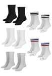 Urban Classics Sportiga strumpor 10-pack (blk/wht/gry+wht/nvy/rd+wht/blk,47-50)