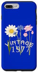 Coque pour iPhone 7 Plus/8 Plus Design vintage 1977 avec trois jolies fleurs