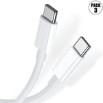 Lot-3 Câble USB-C pour Xiaomi 13T Pro / 13T / 13 Pro / 13 - 1 Mètre - Blanc - Charge Rapide - E.F.Connection