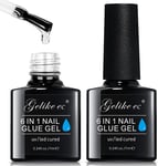 Gelike ec 6 in 1 Gel Nail Glue for Clear Nail Tips Extra Strong Duo 2x7ml, Need
