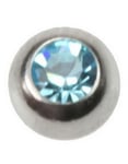 Glitrende Aqua - 3 mm Stålkula till 1,2 mm stång