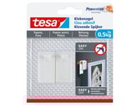 Tesa 77772-00500-00, Inomhus, Tavelkrok, Vit, Plast, Självhäftande Remsa, 0,5 Kg