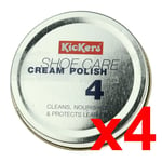 4 x KICKERS White Leather Cleaner Polish Cream Shoes Boots nourishes Protects