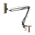 Tablethållare för säng, justerbar och hopfällbar med 360 graders rotation för iPhone, iPad, mobiltelefon, surfplatta, Kindle Fire 1.85\"-12.8\"" (utökad arm) Black"
