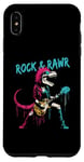 Coque pour iPhone XS Max Rock & Rawr T-Rex – Jeu de mots drôle Rock 'n Roll Dinosaure Rockstar