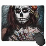 Day of The Dead Mouse Pad with Stitched Edge Computer Mouse Pad with Non-Slip Rubber Base for Computers Laptop PC Gmaing Work Mouse Pad