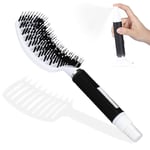 Alyvisun 2 in 1 Hairbrush with Spray Bottle, Soft Bristle Hair Brush, Scalp Massage, Detangle Hair Brush for Wet Dry Hair, Reduce Hair Breakage & Tangle