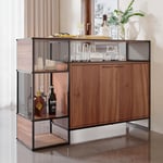 Armoire de cuisine commode buffet table de bar table à manger design industriel, 1389340cm, marron