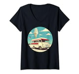 Womens Pretty cool Ice Cream Truck with jingles for Sweets in Sun V-Neck T-Shirt
