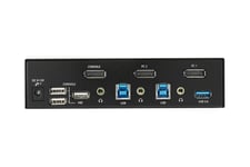 StarTech.com 2 Port DisplayPort KVM Switch, 4K 60Hz, Single Display, Dual Port UHD DP 1.2 USB KVM Switch with Integrated USB 3.0 Hub and Audio, Dell, HP, Apple, Lenovo, TAA Compliant - Keyboard/Video/Mouse Switch (SV231DPU34K) - KVM / audio / USB switch -