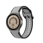 System-S Bracelet 20mm en Silicone pour Samsung Galaxy Watch 5 4 Smartwatch Gris Noir, Gris + noir., Eine Grösse