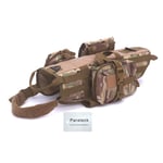 Parateck Military Tactical Dog Harness K9 Hunting Working Dog Vest for Medium Large Dogs Chest 51-90cm with 3 Detachable Tactical Pouch Bags, Camouflage