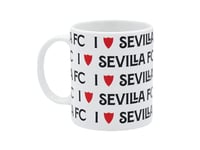 Sevilla Football Club, tasse en céramique dans une boîte, produit officiel sévilla Football Club, capacité 300 ml, couleur blanche (CyP Brands)