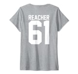 Womens Reacher 61 backprint V-Neck T-Shirt