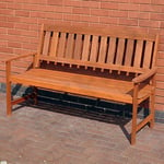 3 Person 149cm Wide Traditional Wooden Garden Bench Seat