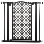74-80 cm Pet Safety Gate Stair Pressure Fit w/ Auto Close Double Locking, Black
