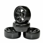 4Pcs RC 1:10 Drift Car On Road Tires&Wheel 12mm Hex For HPI HSP for Tamiya Black