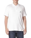 Nautica Men's Classic Fit Short Sleeve Solid Soft Cotton Polo Shirt, Bright White, Large