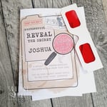 Personalised secret reveal experience guess what reveal escape room holiday spy