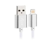 2m syn-laddare för iphone lighting kabel silver Silver