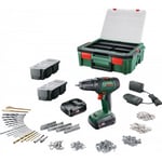 Bosch UniversalDrill 18V + SystemBox 241 - batteridriven borrmaskin + tillbehörskit