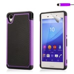 32nd ShockProof Series - Dual-Layer Shock and Kids Proof Case Cover for Sony Xperia Z5, Heavy Duty Defender Style Case - Purple