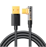Joyroom USB C-kabel vinklad - USB för snabb laddning och dataöverföring 3A 1,2 m svart (S-UC027A6)