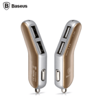 Baseus Smart Thin Dual Usb Billaddare - 3.4a Guld Silver