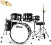 Tiger JDS14 5 Piece Junior Drum Kit, Ages 3-10 Years, Black