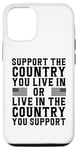 Coque pour iPhone 13 Pro Maillot à dos « Support the Country You Live In » USA Patriotic