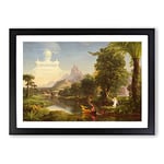 Big Box Art The Voyage of Life Youth by Thomas Cole Framed Wall Art Picture Print Ready to Hang, Black A2 (62 x 45 cm)