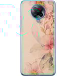 Xiaomi Poco F2 Pro Transparent Mobilskal Färgsprakande Blommor