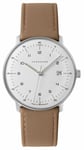 Junghans 41/4562.02 Men's Max Bill White Dial Beige Leather Watch