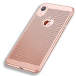 Generic iPhone XR Case, Ultra-Thin Bumper Hard PC Shockproof Anti-Scratch Sweatproof case [Breathable] Mesh Hole Heat Dissipating, iPhone XR, Rose Gold