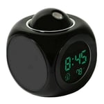 Projection Led Wall/ceiling Alarm Clock Black