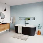 Baignoire semi-îlot Nakina L. 170 cm x l. 75 cm noir