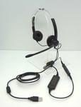 Plantronics Practica SP12-QD Stereo Headset w/ Earsing DA85 USB Audio Processor