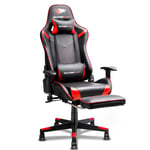 SOUTHERN WOLF Gaming Chair with Footrest, Ergonomic Racing Style Office Chair Adjustable Swivel PU Leather, High Back Computer Desk Chair with Lumbar Support