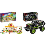 LEGO 41444 Friends Heartlake City Organic Café Toy, Toys for Kids 6 + & 42118 Technic Monster Jam Grave Digger Truck Toy to Off-Road Buggy Pull Back 2 in 1 Building Set, For Kids 7+ Years Old