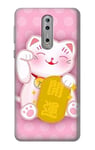 Pink Maneki Neko Lucky Cat Case Cover For Nokia 8