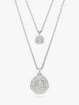 Swarovski Meteora Double Chain Pave Crystal Pendant Necklace