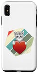 Coque pour iPhone XS Max Chat gris coeur jouet pour chat coeur Saint Valentin