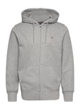 Reg Shield Full Zip Hoodie Tops Sweat-shirts & Hoodies Hoodies Grey GANT